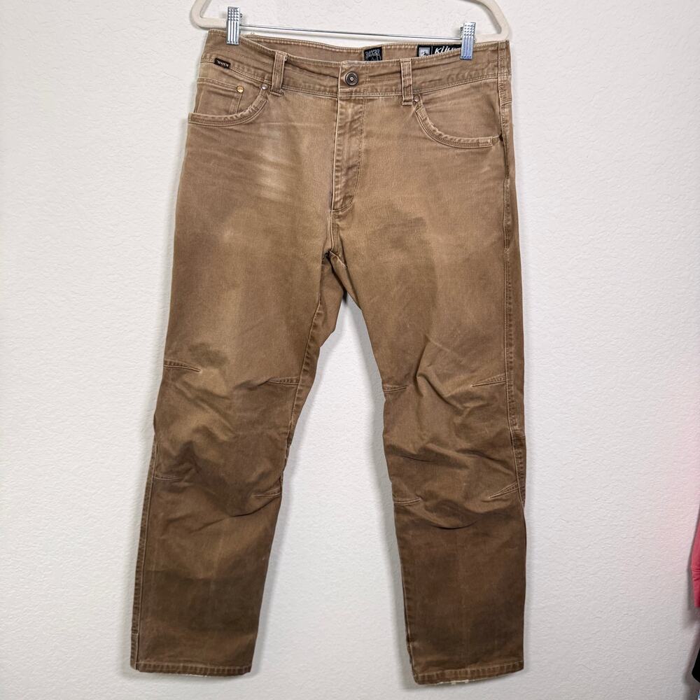 Kuhl Men Rydr Vintage Patina Dyed Pants Size 34 X 32 Rugged Cotton Stretch Brown